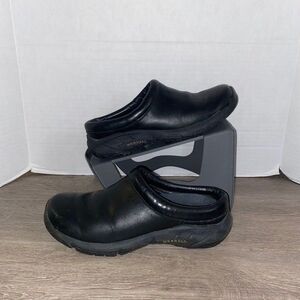 Merrell Encore Nova 2 Black Leather Slip On Mule Shoes J48510 Women US 7.5
